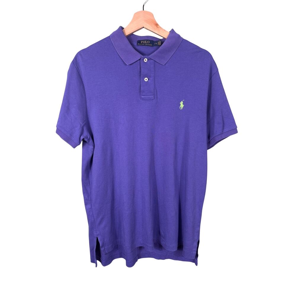 Polo Ralph Lauren Men's Size Large Purple Cotton Casual Short Sleeves Polo Shirt